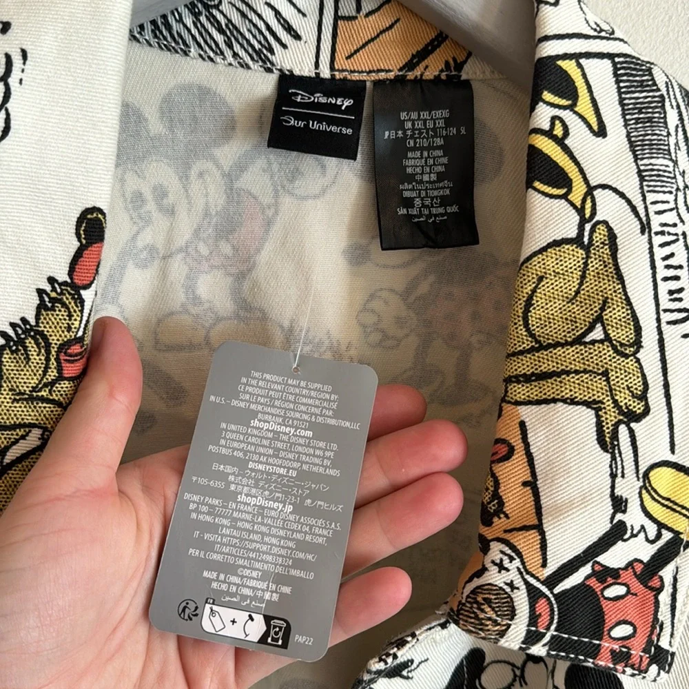 NWT RARE Disney Parks 2022 Mickey and‎ Friends Comic Denim Jacket Adult XXL - Picture 6 of 13